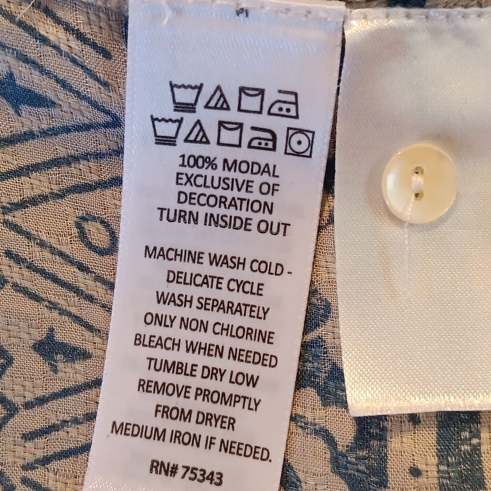 Sigrid Olsen Soft Boho Top. Coastal Cowgirl, Nordic, Embroidered - Picture 10 of 13